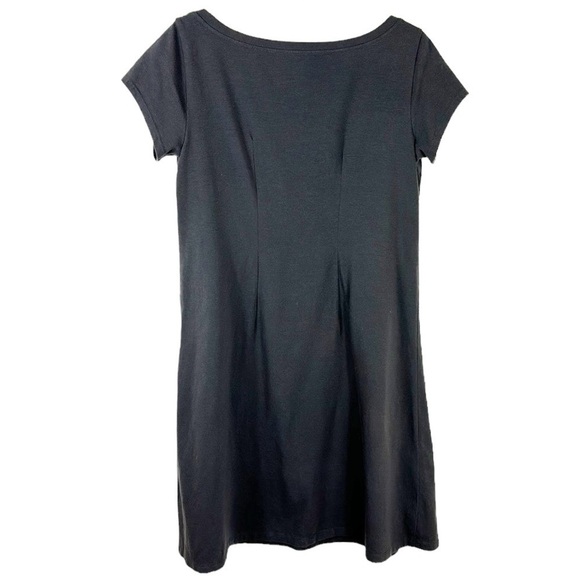 Eileen Fisher A-Line Jersey Knit Dress Women's Petite MP Heathered Gray Mini - Picture 3 of 10